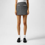 Self Portrait Self Herringbone Mini A-Line Skirt