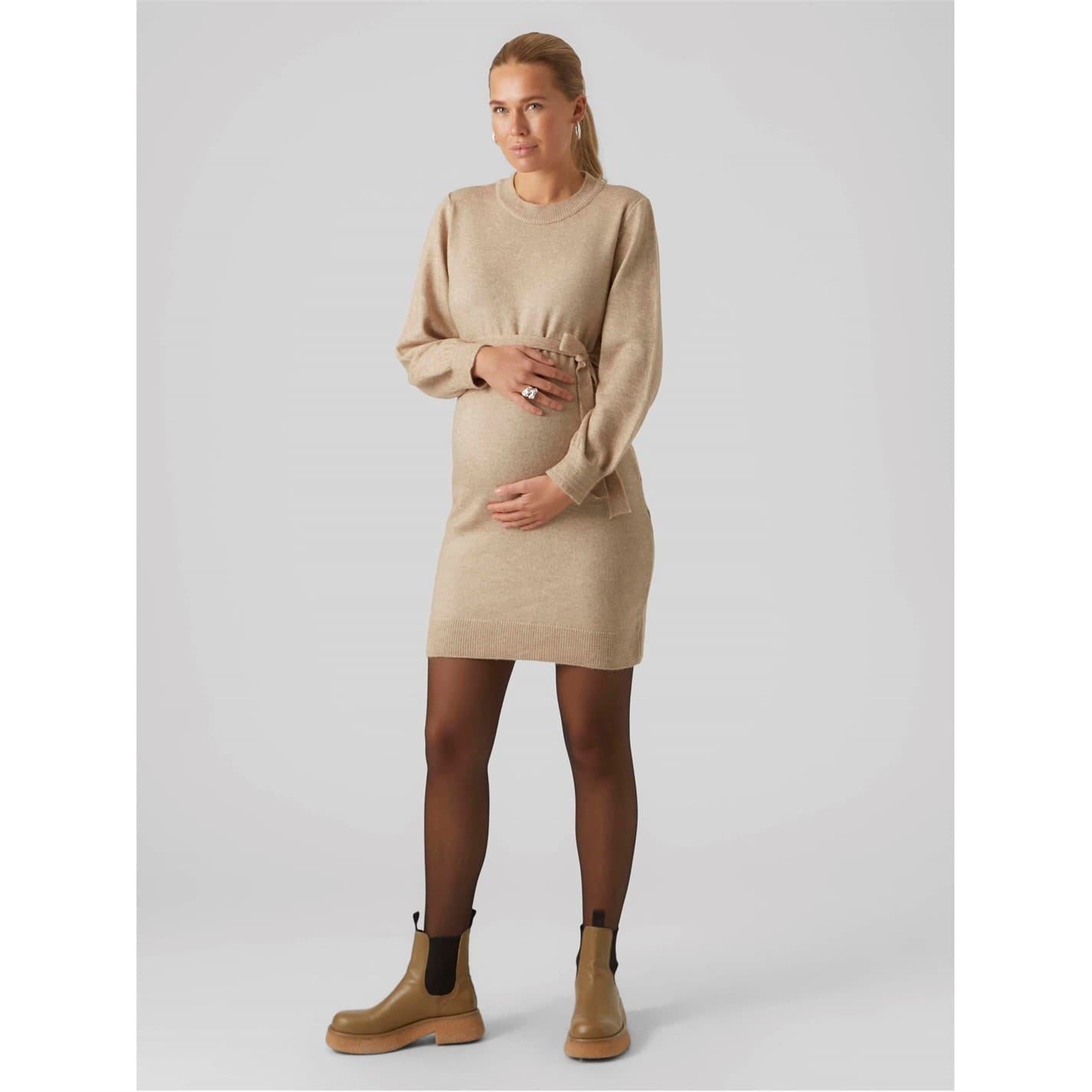 Mamalicious Mlnewanne Crew Neck Long Sleeve Mini Dress