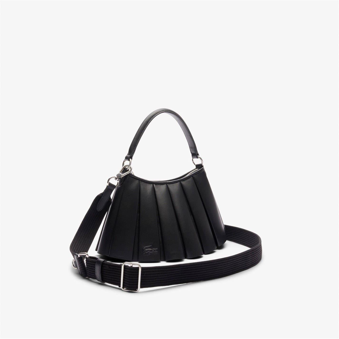 Lacoste Lenglen Crescent Shape Hobo Bag with Silver Hardware