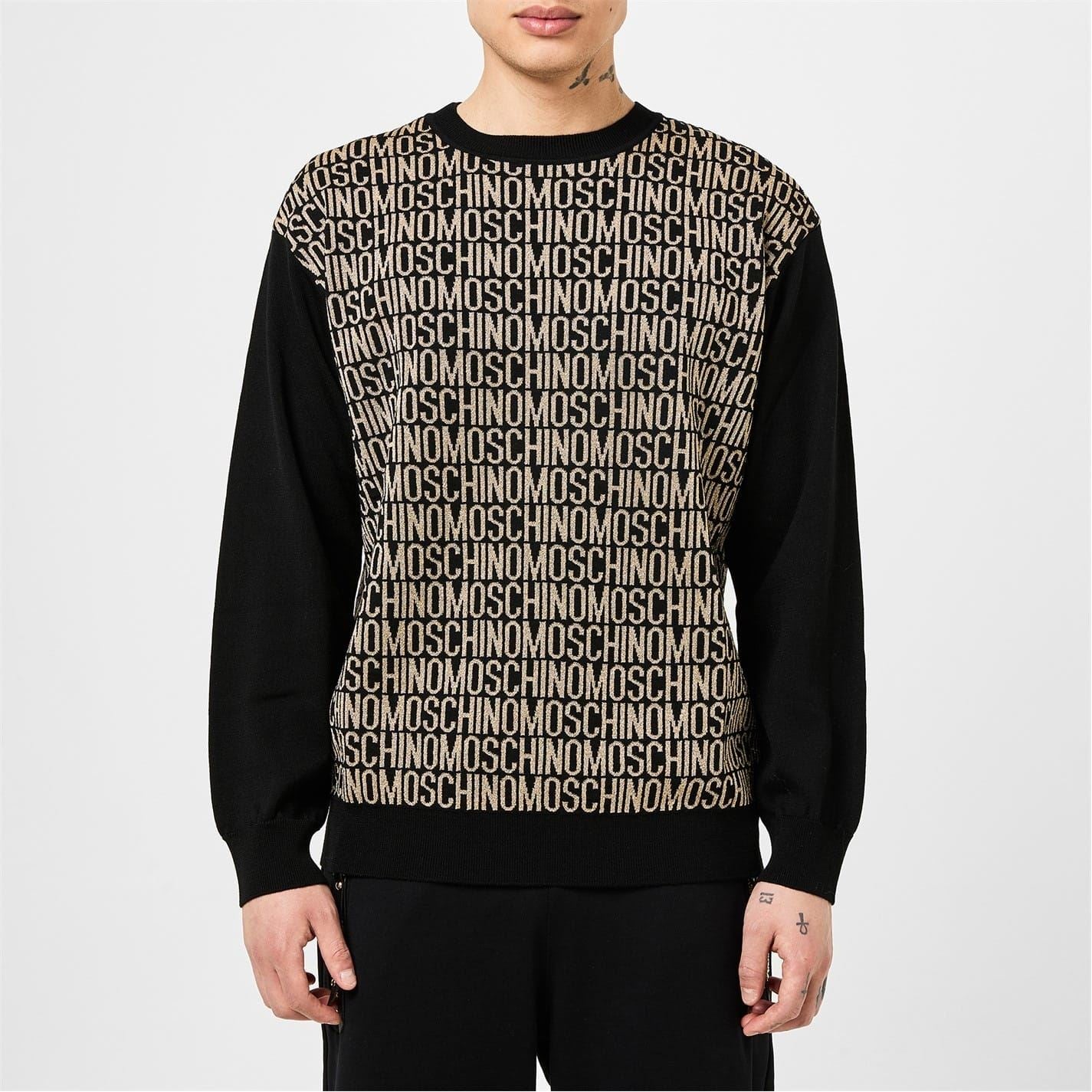 Moschino Lettering Crew Neck Regular Fit Sweater