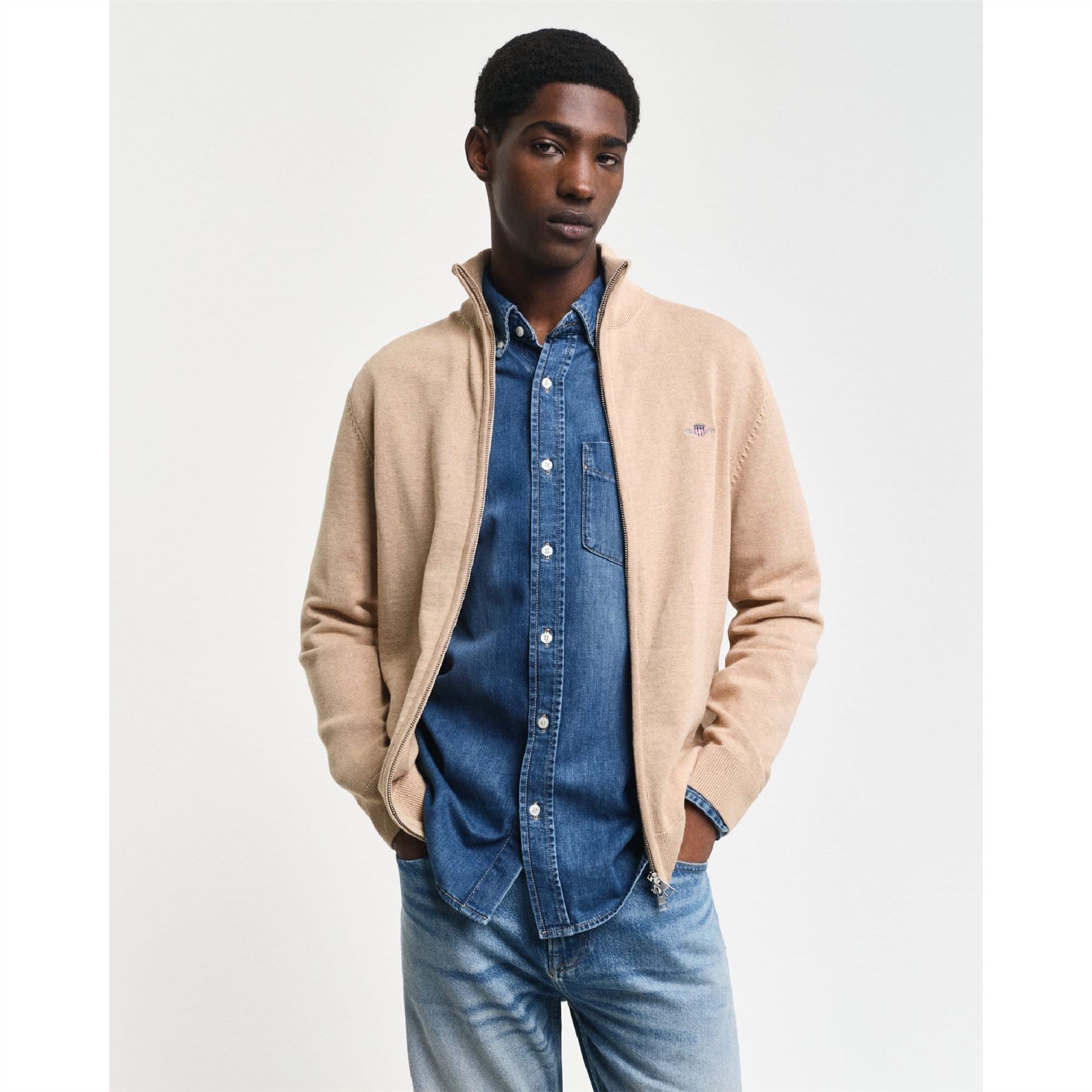 Gant Casual Cotton Zip Cardigan