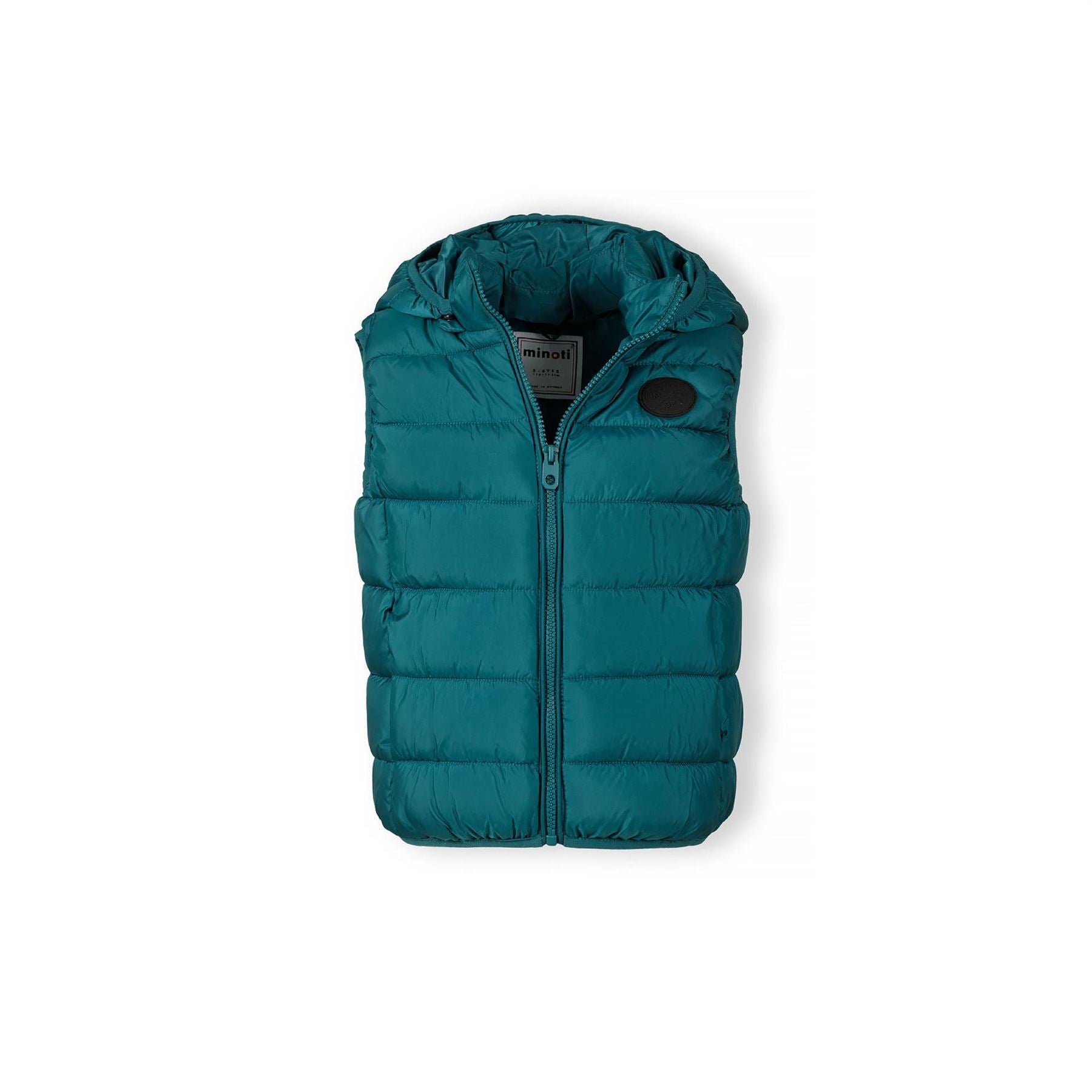 Minoti Boys Padded Gilet Detachable Hood Turquoise