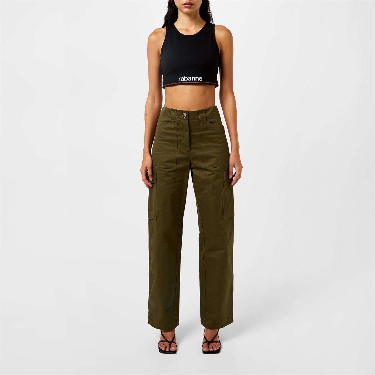 Rabanne Cropped Slim Fit Crew Neck Tank