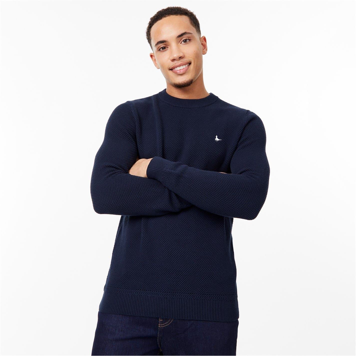 Jack Wills Mens Linus Seed Stitch Crew Neck Jumper