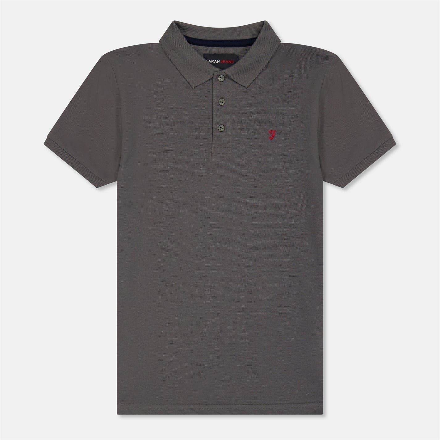 Farah Bugsworth Embroidered Collared Short Sleeve Polo Shirt
