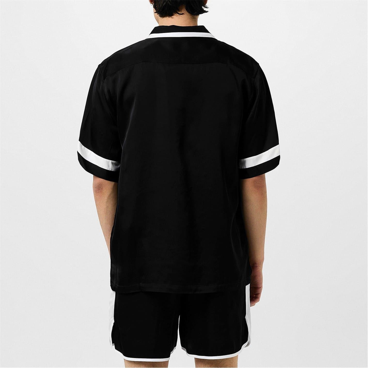 Blue Sky Inn Waiter Logo Embroidered Satin Shirt