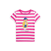 Polo Ralph Lauren Striped Polo Bear Cotton Jersey T-Shirt Juniors