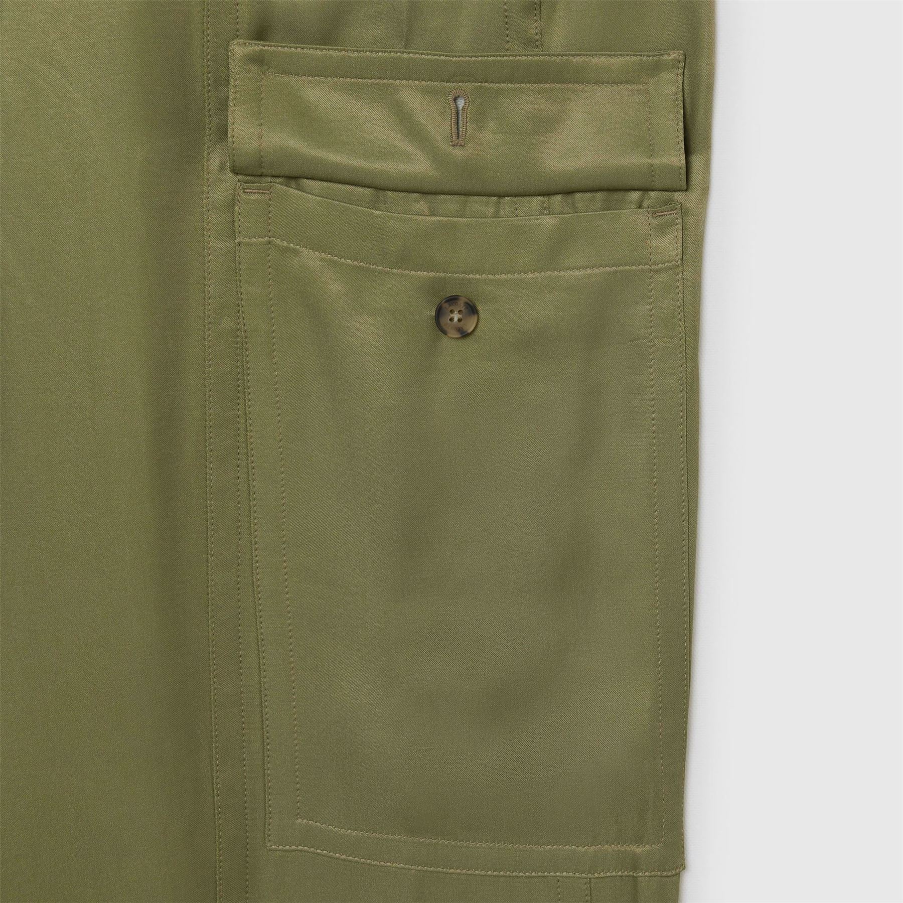Lacoste Oversized Satin Cargo Pants
