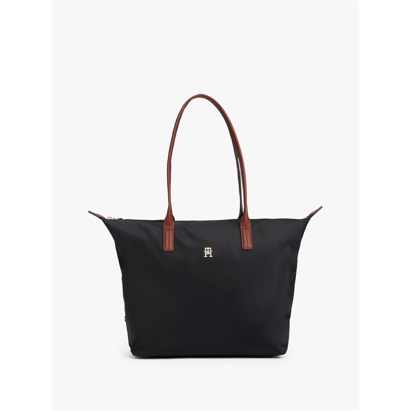 Tommy Hilfiger Popette Vertical Stripe Tote with Metal Branding