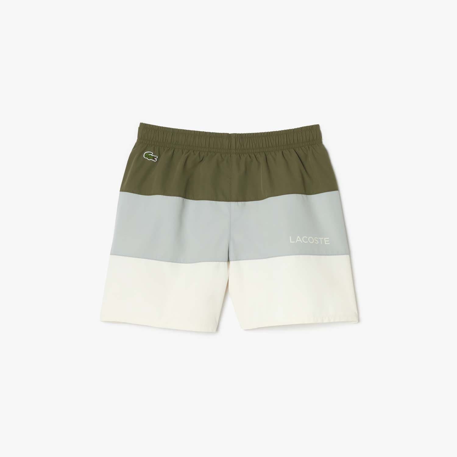 Lacoste Juniors Colour Block Taffeta Swim Trunks