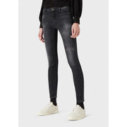 Emporio Armani EA7 Stretch Ripped Knee Skinny Jeans