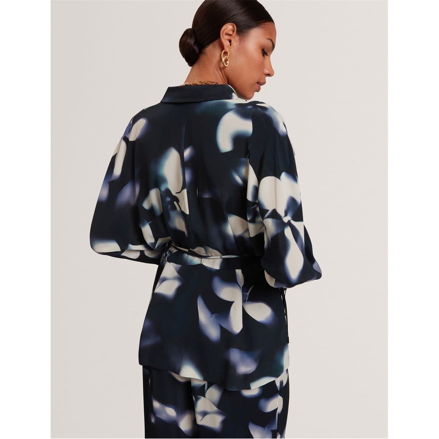 Ted Baker Collared Neck Long Sleeve Drop Shoulder Shirt