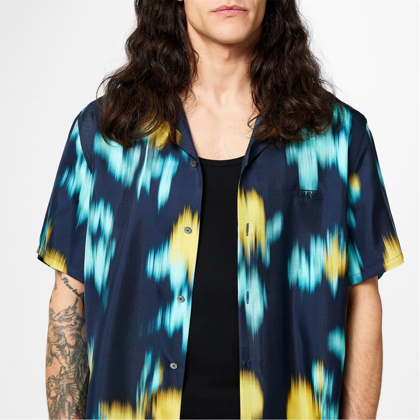 Lanvin Blurred Floral Print Bowling Shirt
