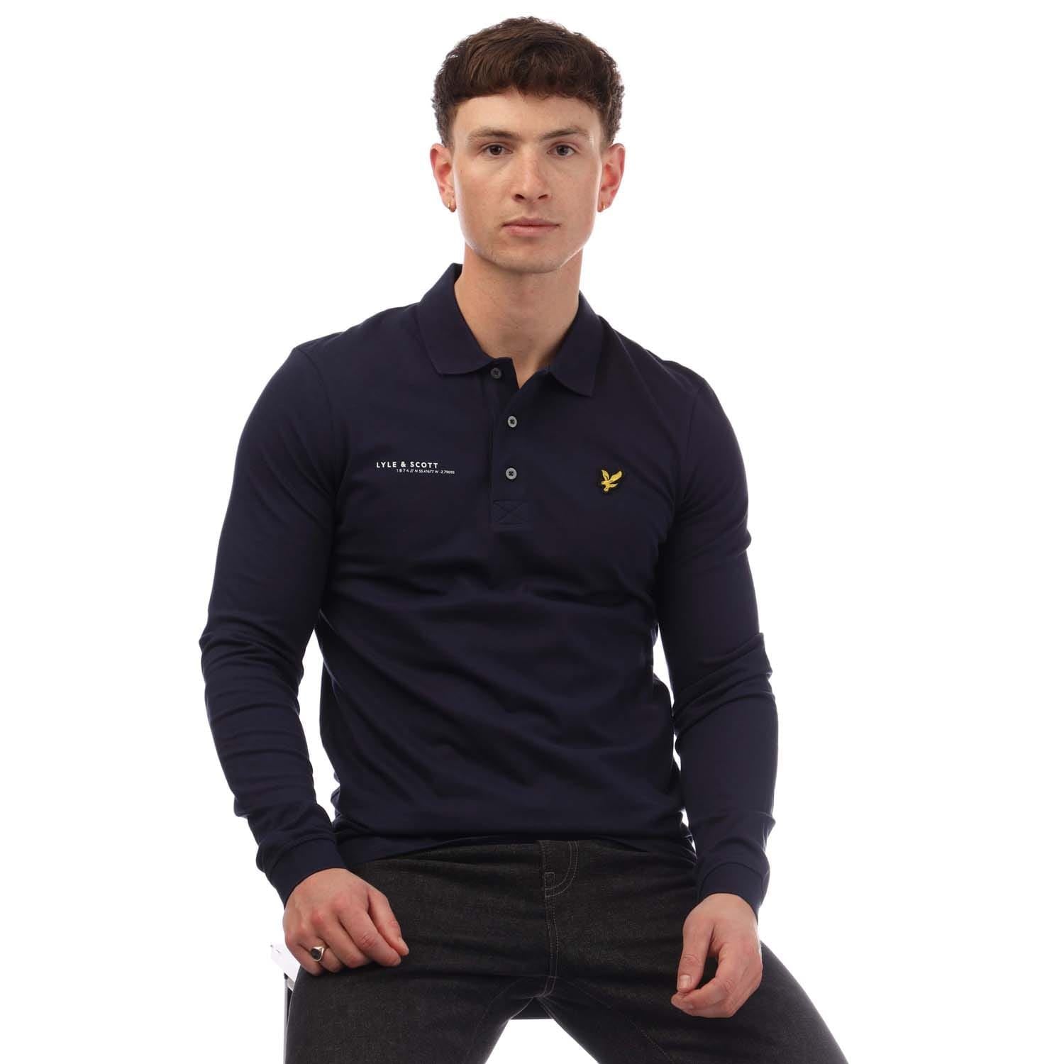 Lyle And Scott Co-Ordinate Print Long Sleeve Polo Shirt