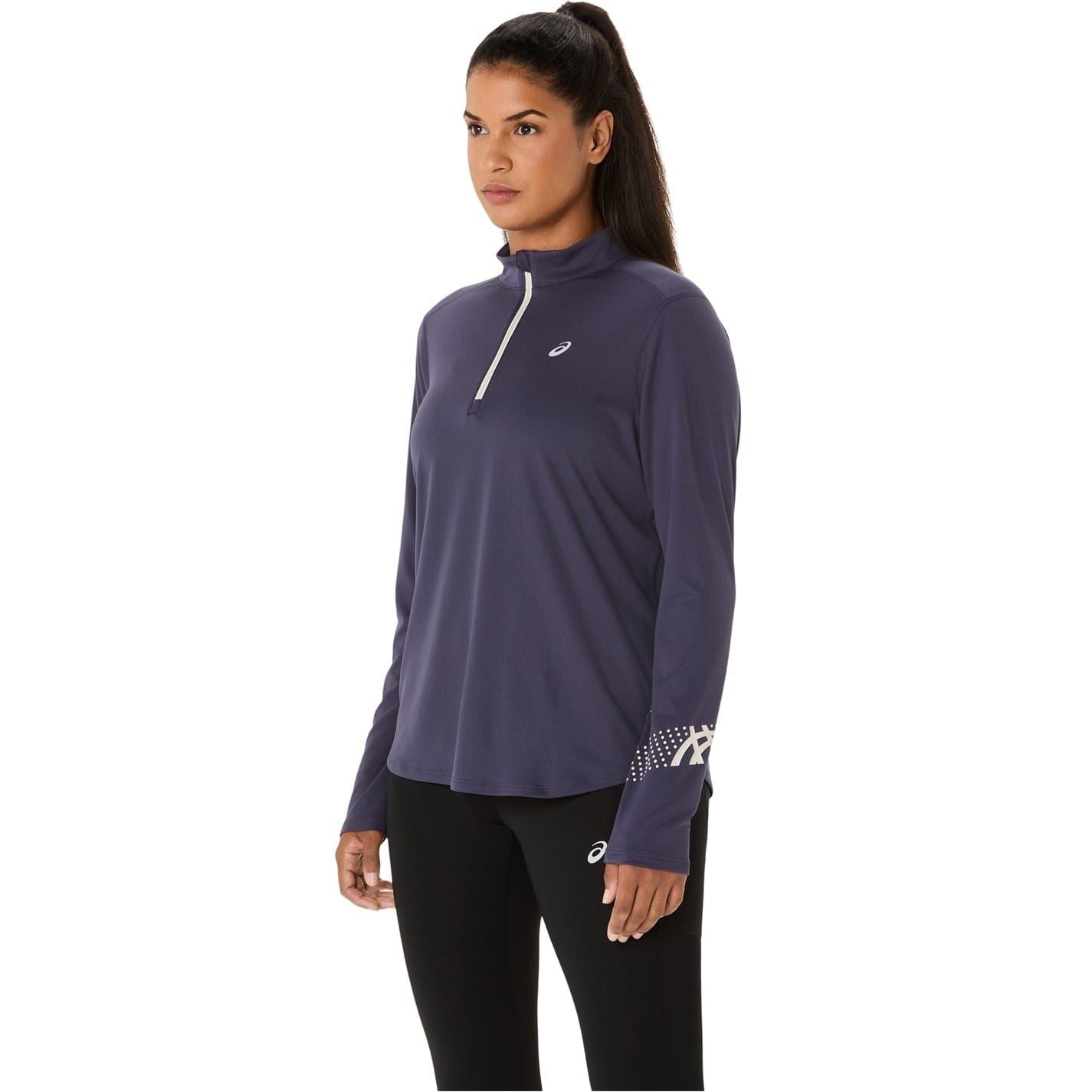 Asics Womens Icon Half Zip Ls Top Running