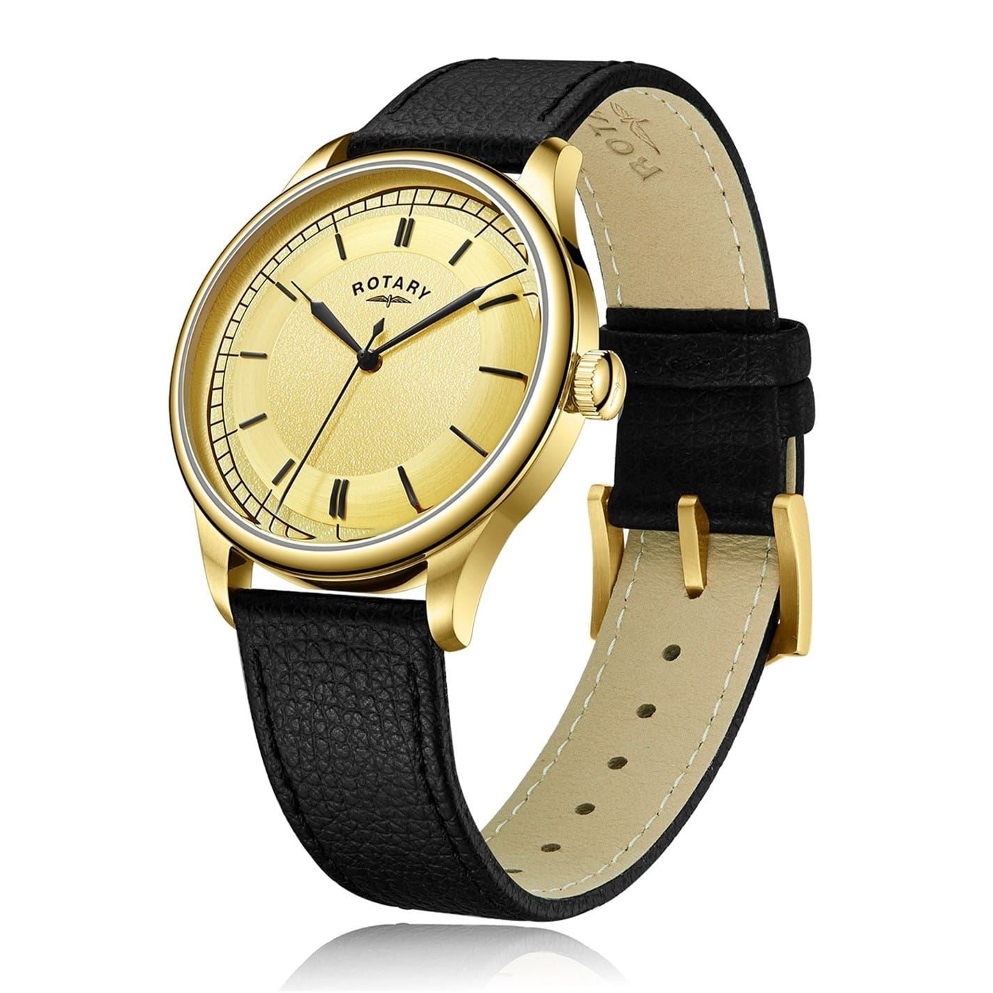 Rotary Dress Analogue Leather Strap Watch