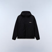 Napapijri Solid Patterned Hooded Zipped Pocket Logo Badge Rain Jacket