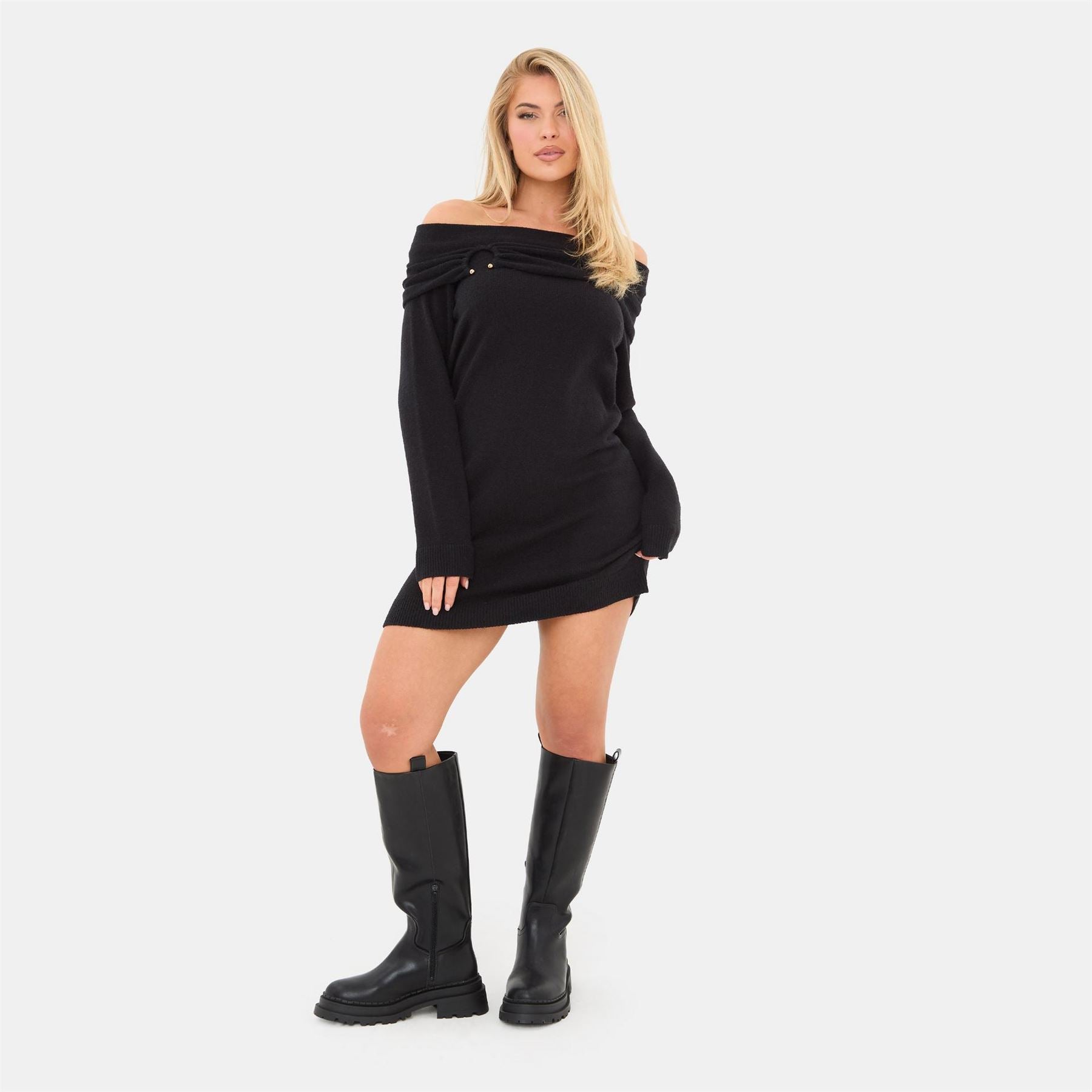 I Saw It First Trim Bardot Mini Dress
