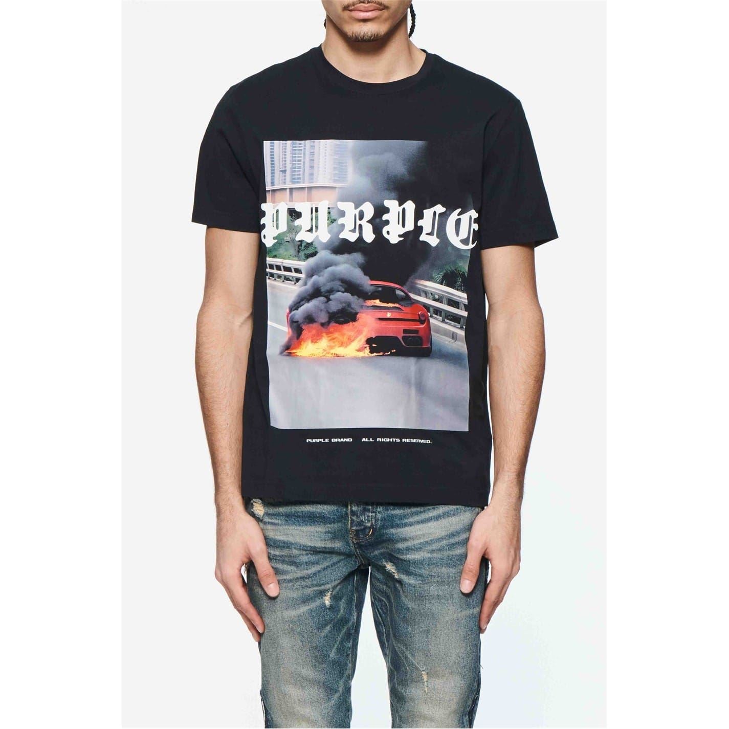 Purple Brand Regular Fit Crew Neck Printed T-Shirt