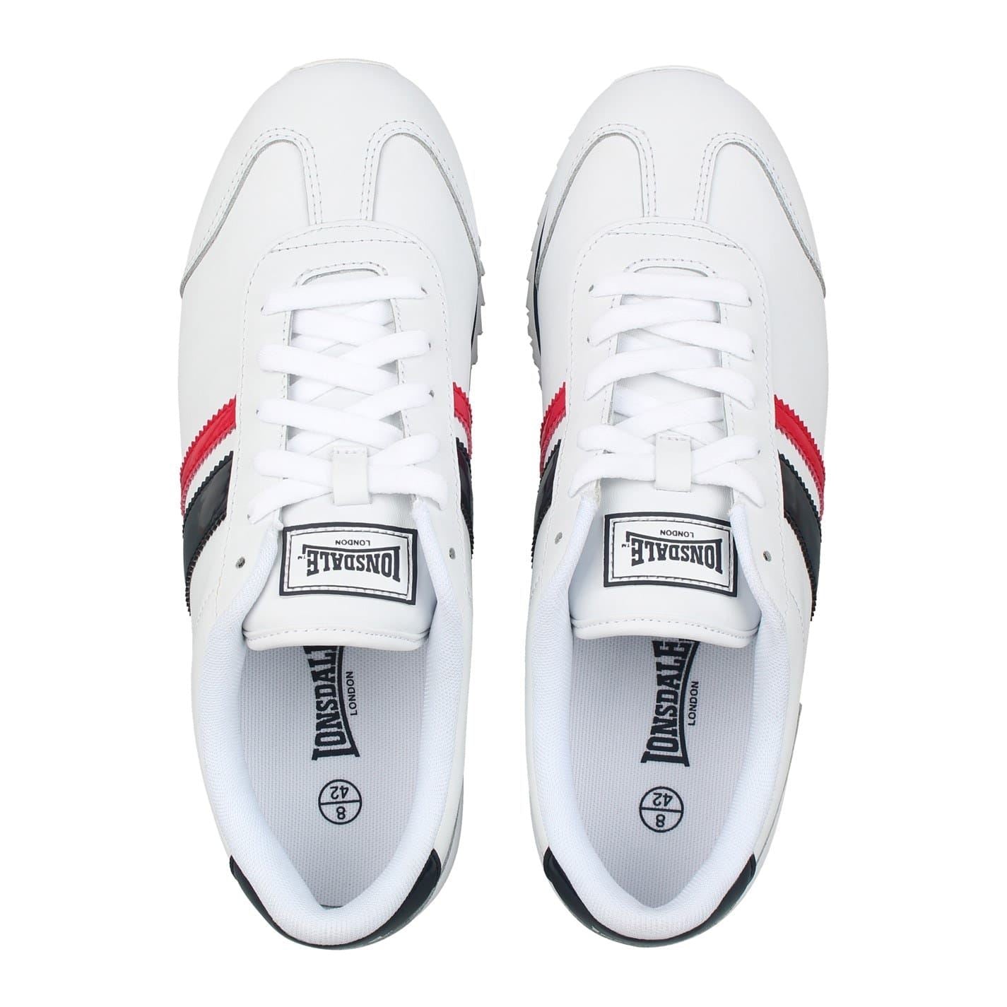 Lonsdale Russell Stripe Pattern Lace-Up Low Top Sneakers