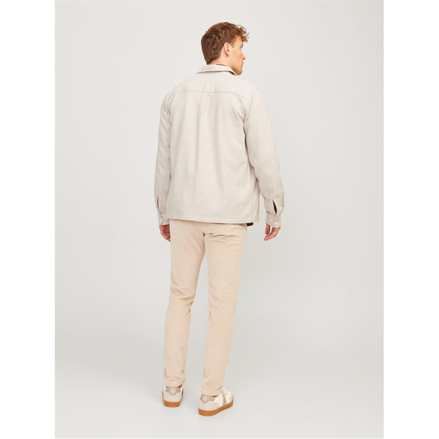 Jack and Jones Solid Patterned Chest Pocket Overshirt