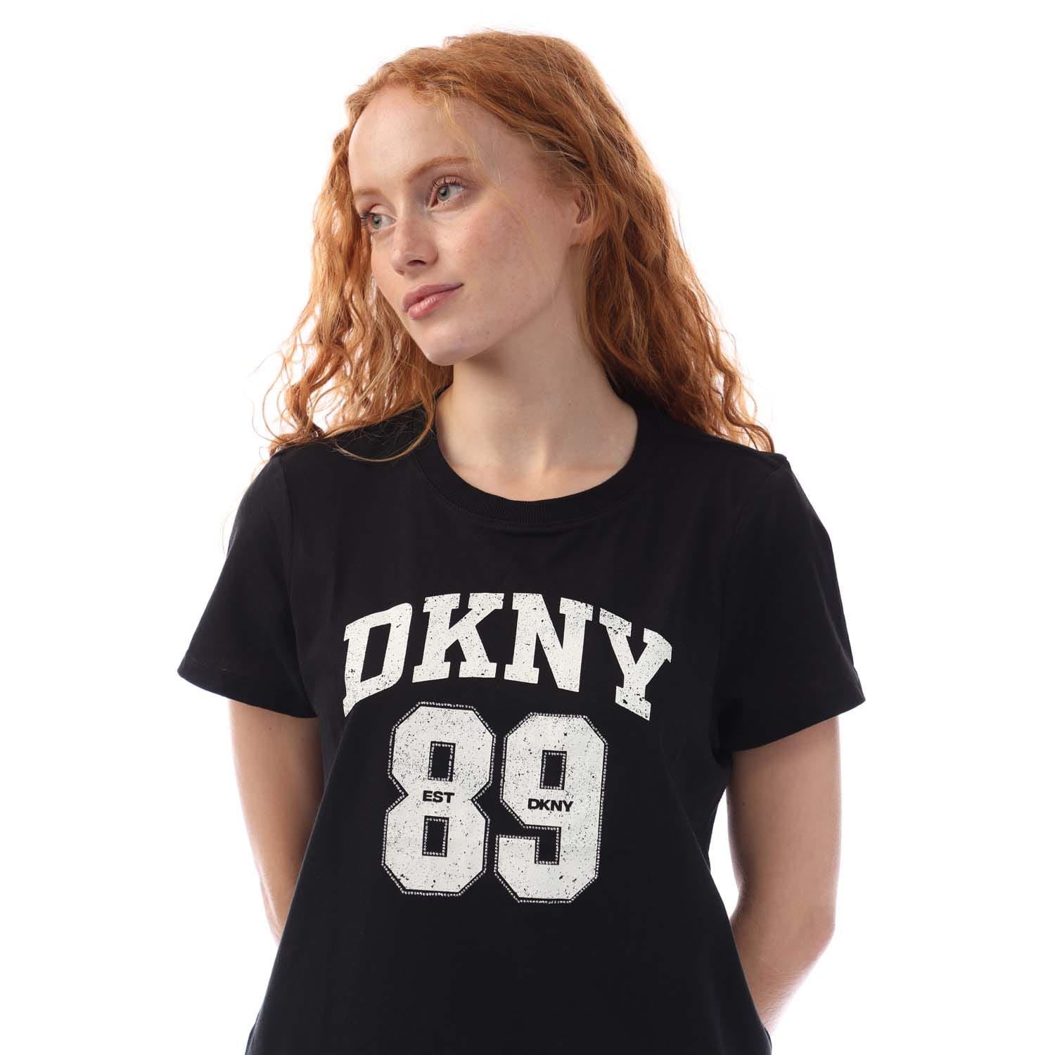 DKNY Arched 89  Logo Crew Neck T-Shirt