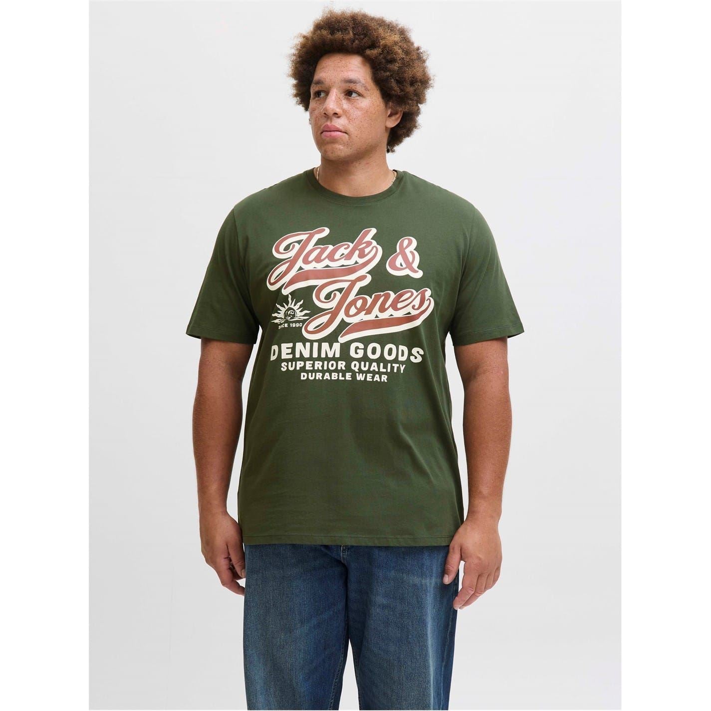 Jack and Jones Mens Logo T-Shirt Plus Size
