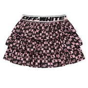 Off White Ppln Mini Tiered Skirt