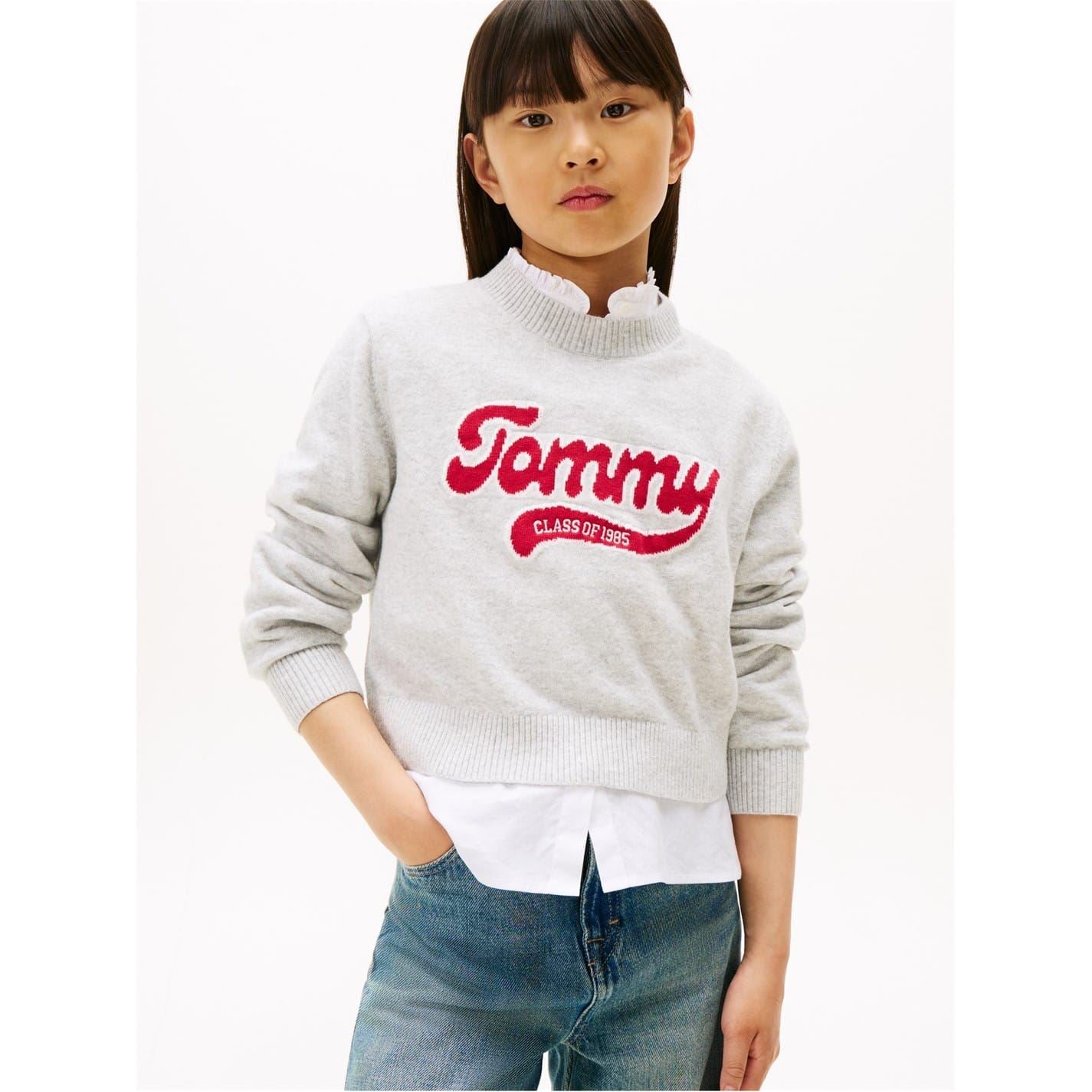 Tommy Hilfiger Logo Print Crew Neck Long Sleeve Sweater