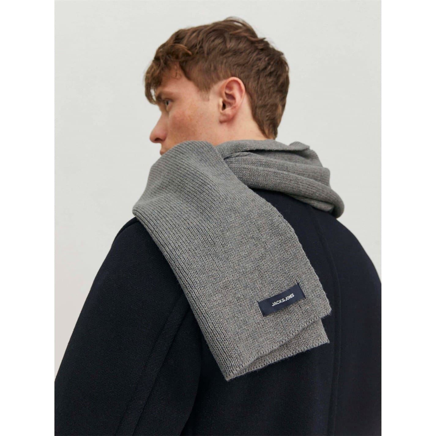 Jack and Jones Solid Knit Scarf with Woven Label