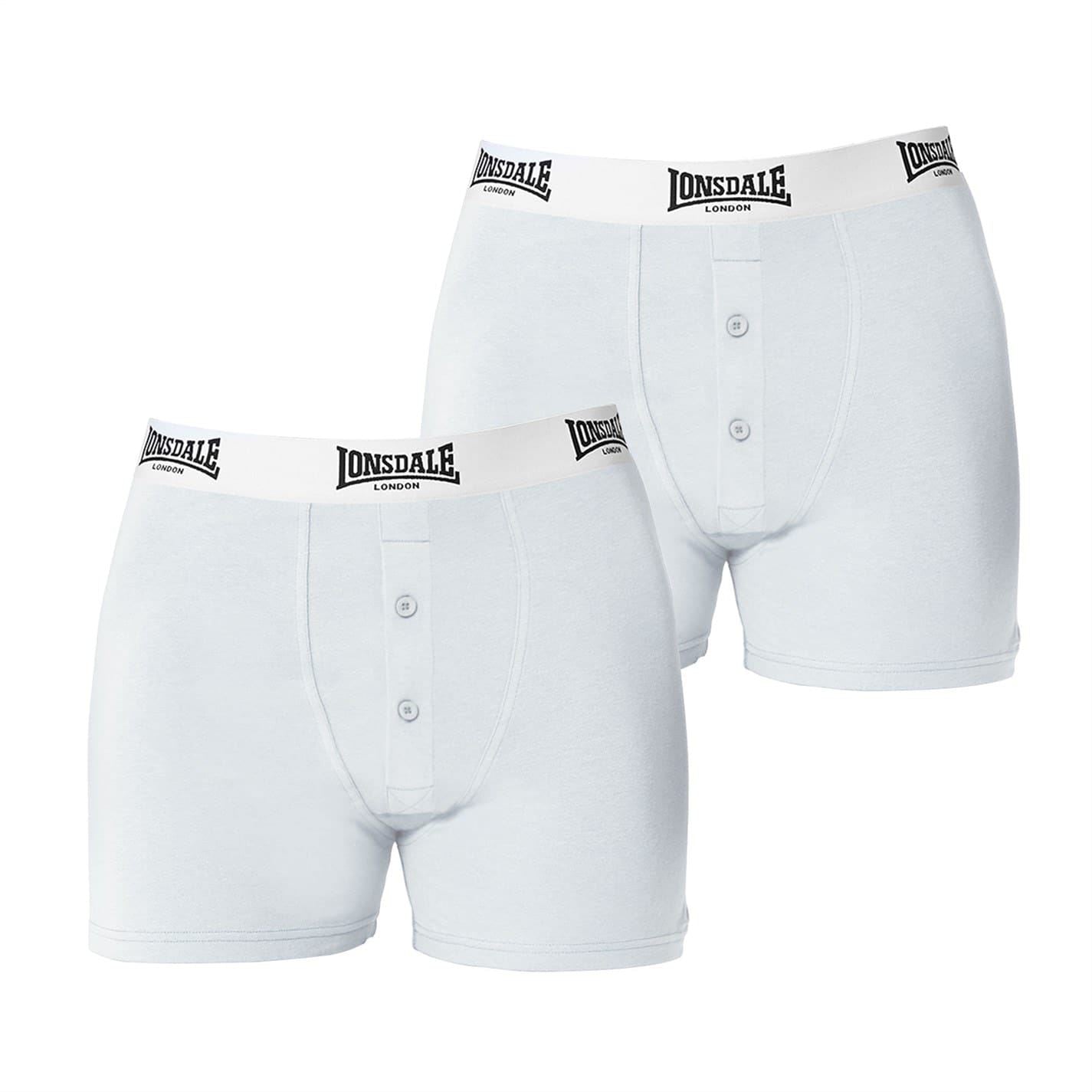 lonsdale Mens 2 Pack Boxer Shorts