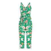Mela London Green Floral Print Culotte Jumpsuit