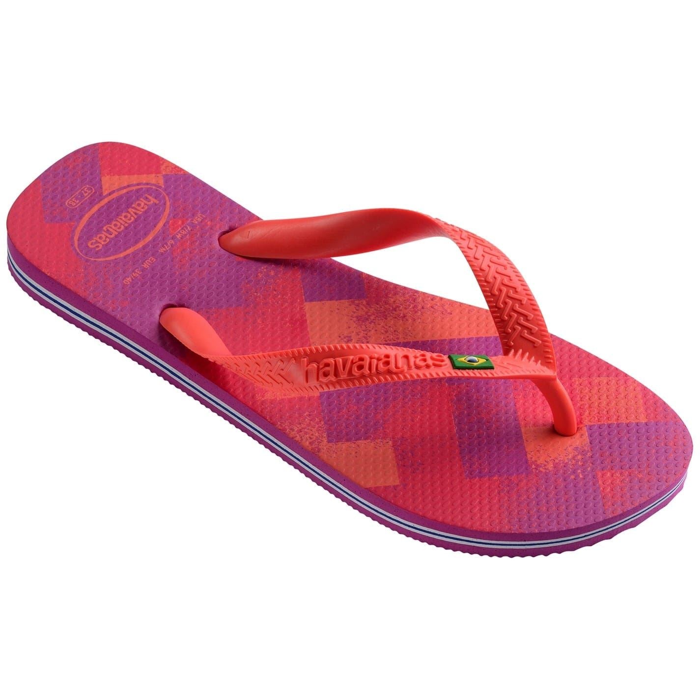 Havaianas Mens Hav. Brasil Fresh Black Black Leaf Flip Flops