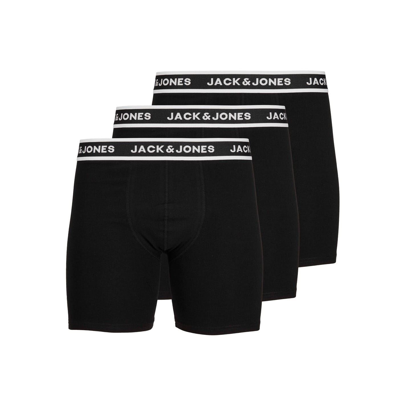 Jack and Jones Mens Pack Solid Boxer Briefs Plus Size