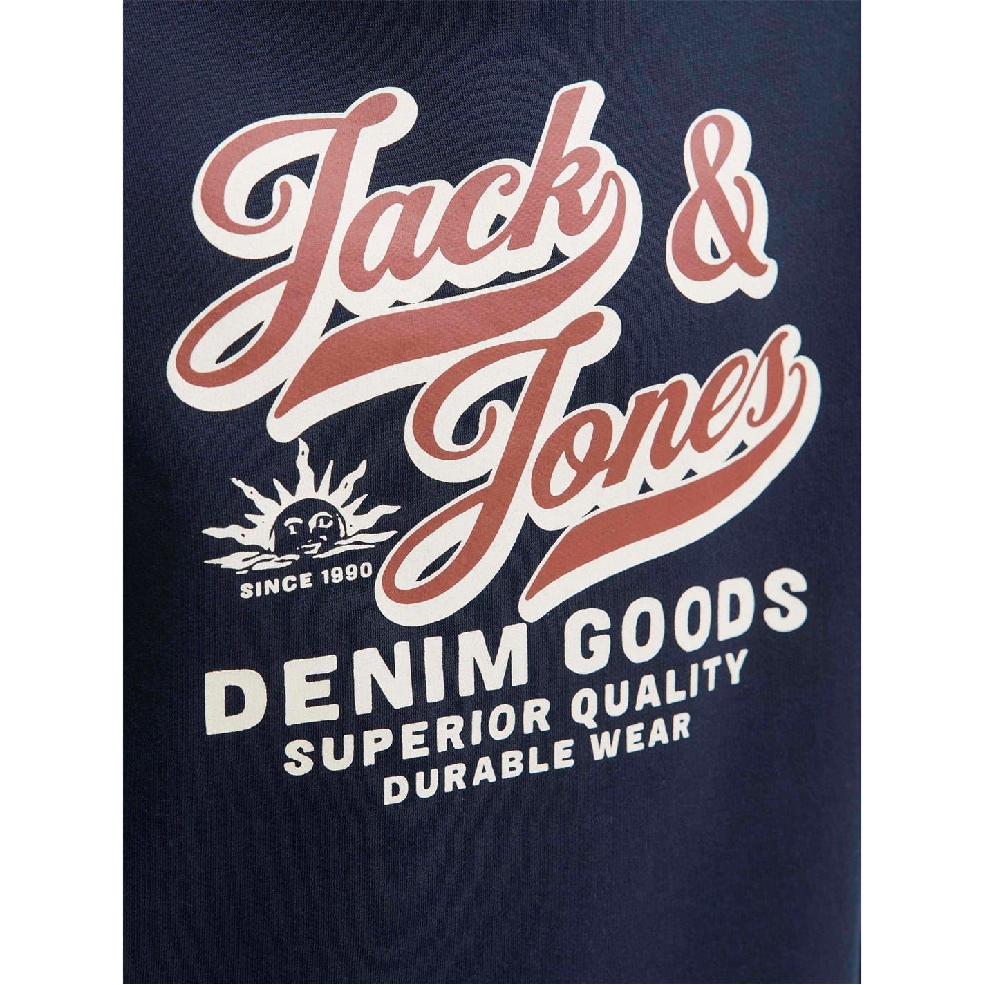 Jack and Jones Printed Logo Crew Neck Long Sleeve Sweater