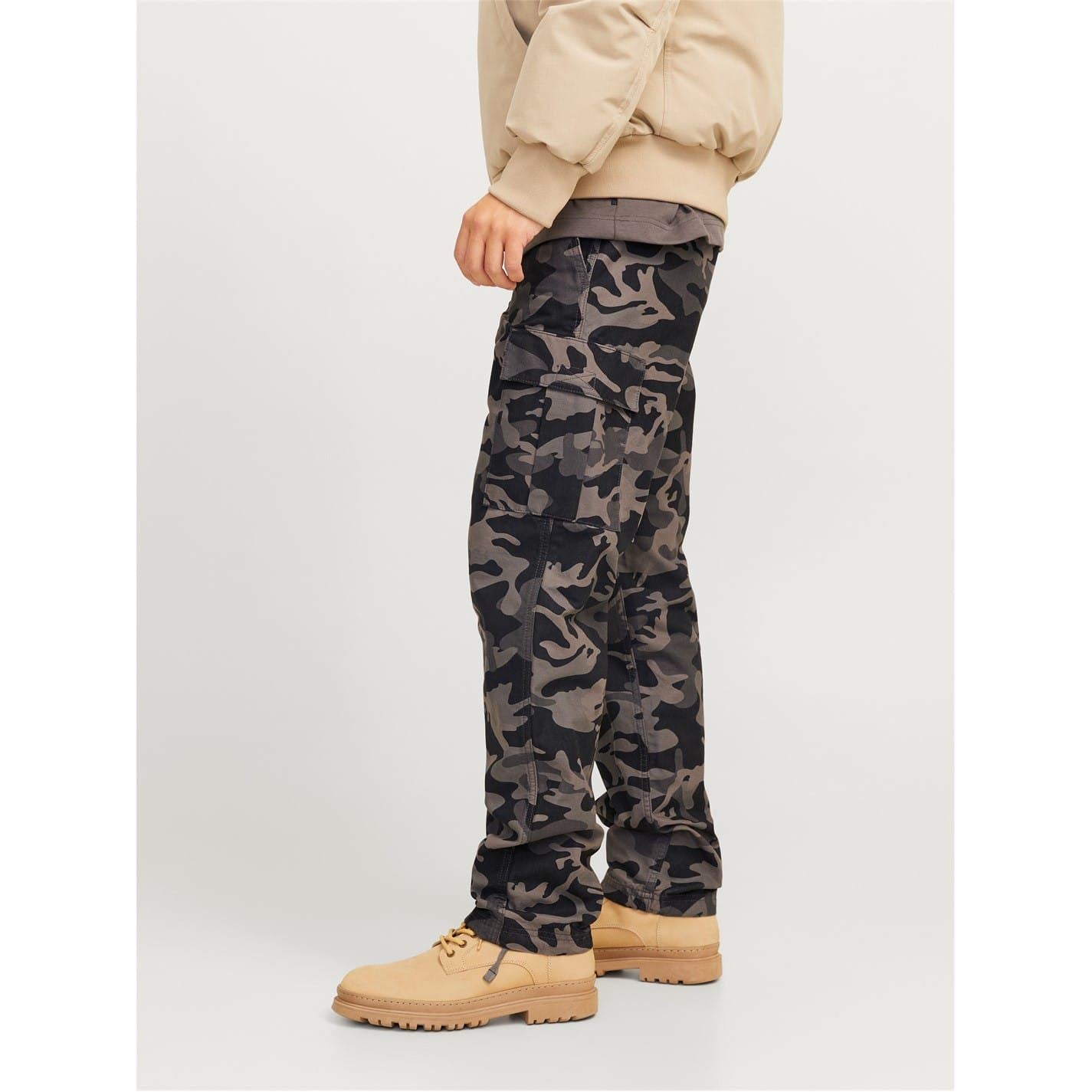 Jack and Jones Barkley Camo Straight Leg Cargo Pants