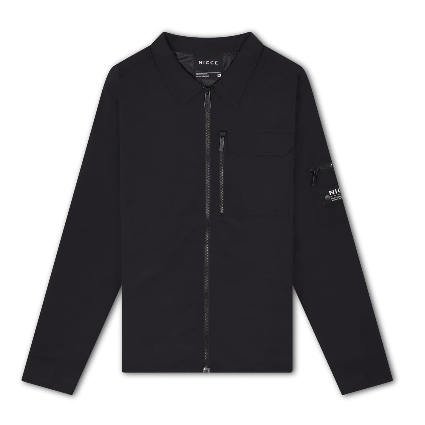 Nicce Claytun Solid Patterned with Logo Badge Overshirt