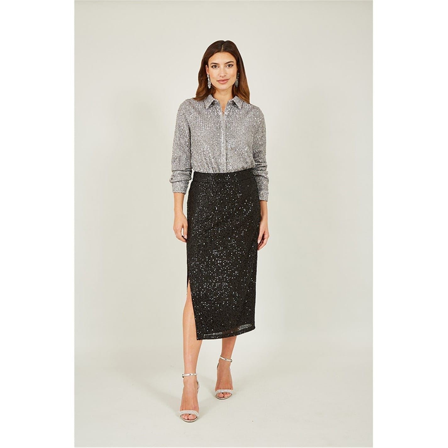 Yumi Sequin Fitted Skirt