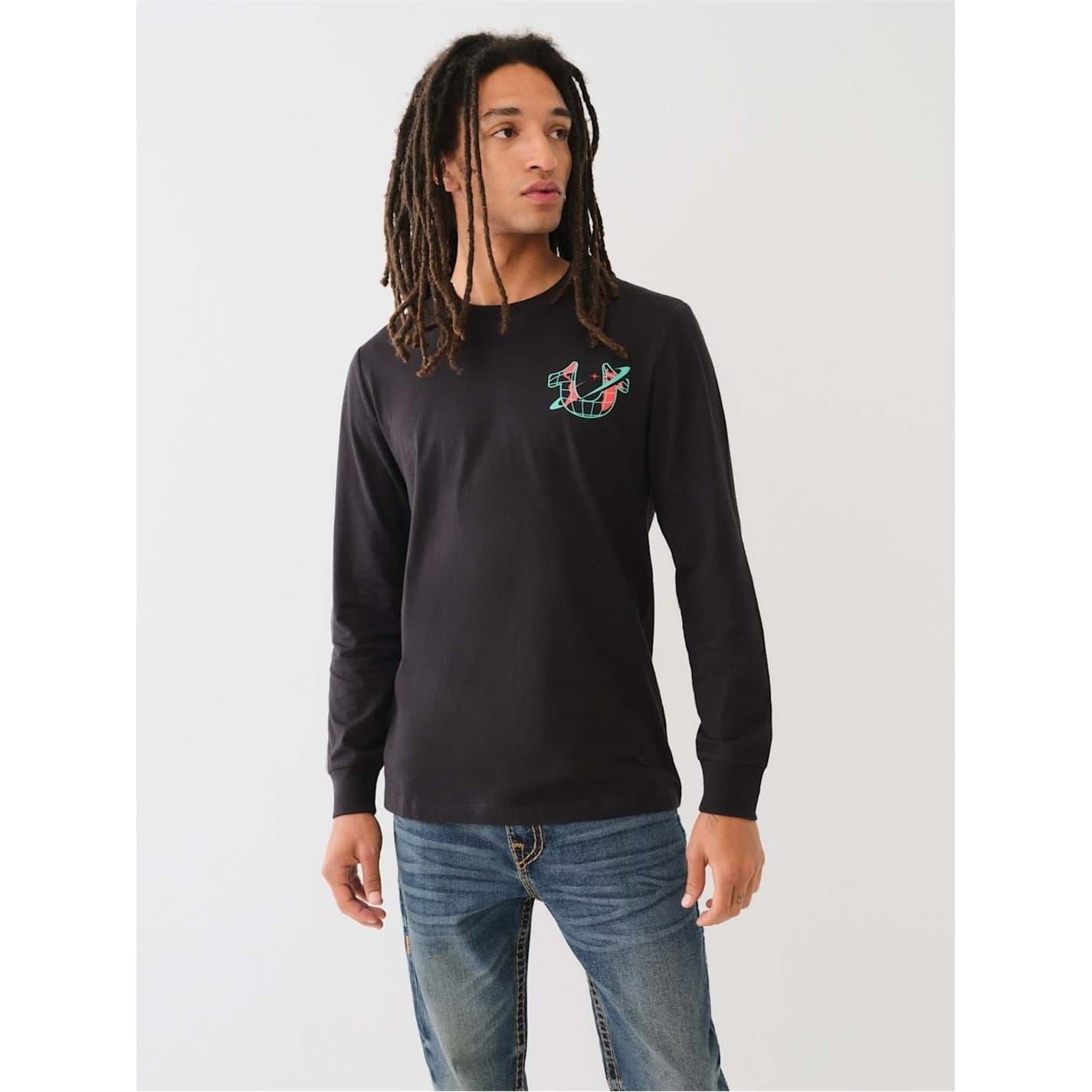 True Religion Globe Lettering Crew Neck Regular Fit T-Shirt