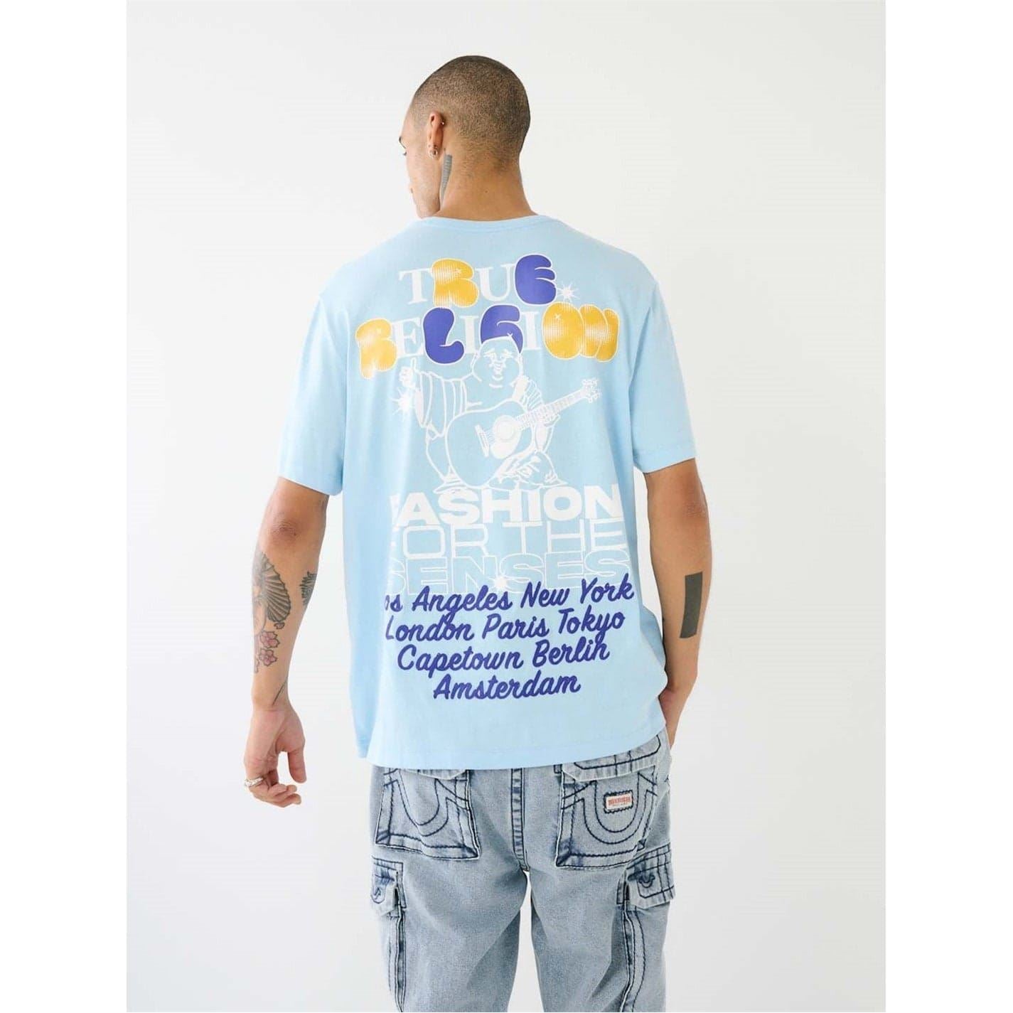 True Religion Regular Fit Logo Print Crew Neck T-Shirt