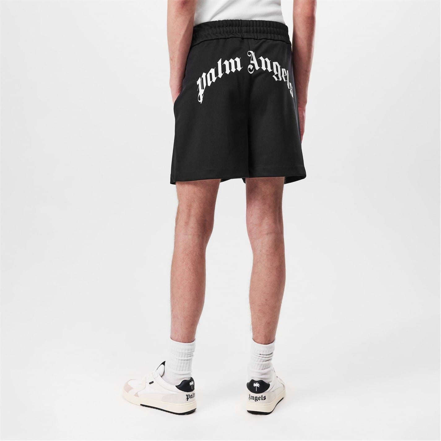 Palm Angels Curve Track Shorts with Curved Hem