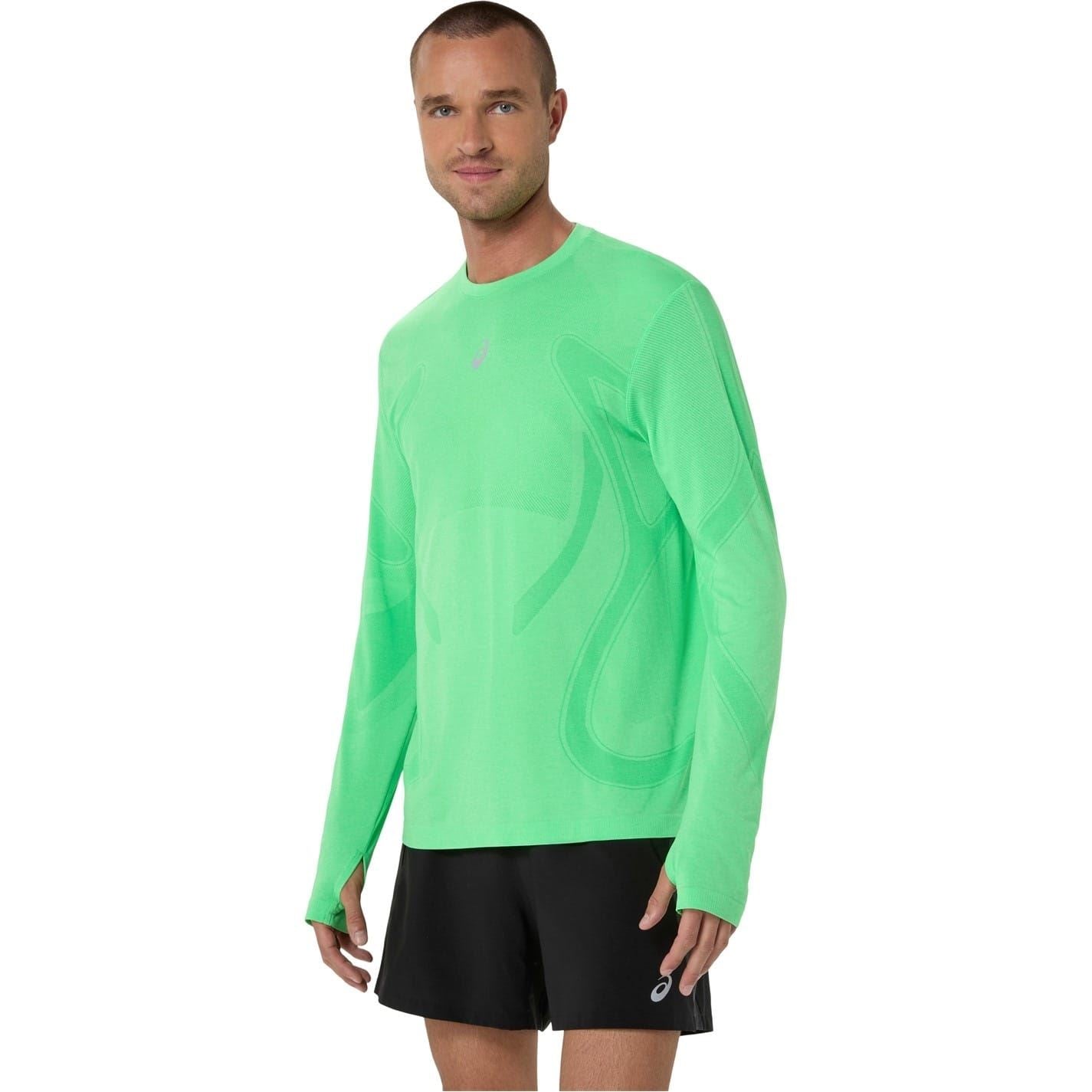 Asics Crew Neck Long Sleeve Thumb Hole Jersey T-Shirt