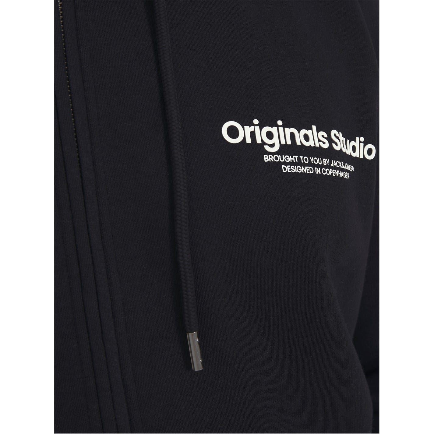 Jack and Jones Vester Hooded Ribbed Cuff Lettering Sweat Jacket