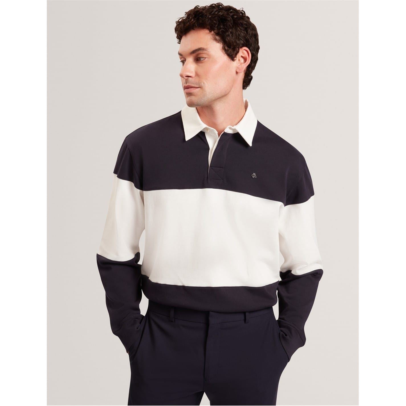 Ted Baker Rugby Polo Long Sleeve Collared Neck Shirt