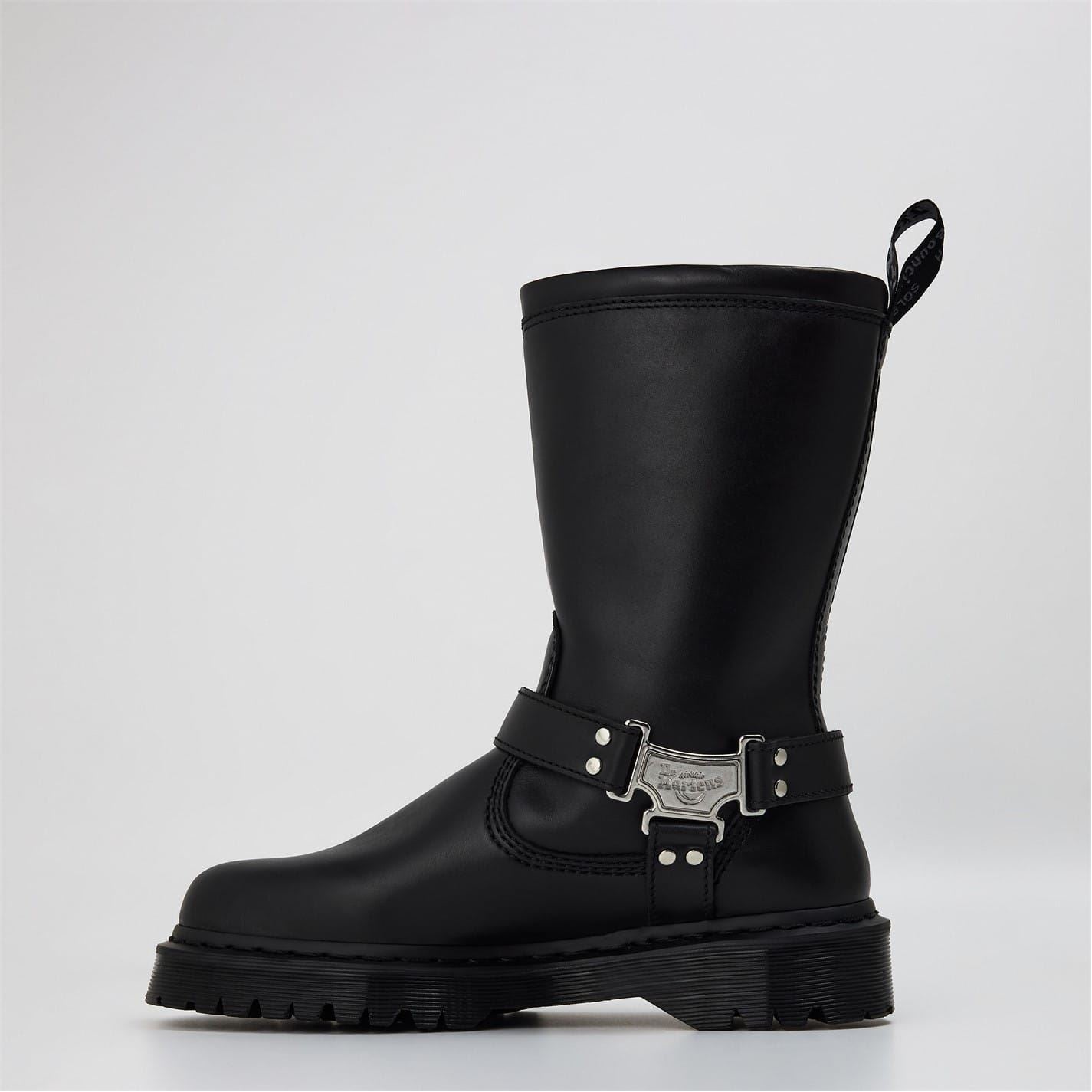 Dr Martens Anistone Tall Leather Biker Boots