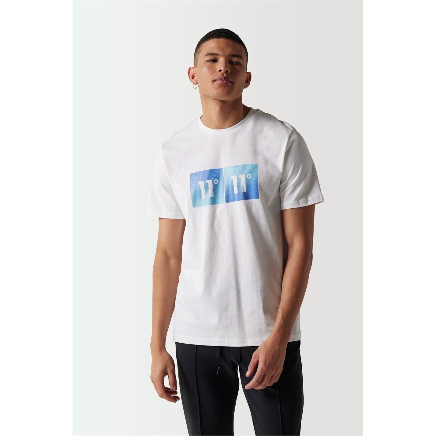 11 Degrees Gradient Graphic T-Shirt   White