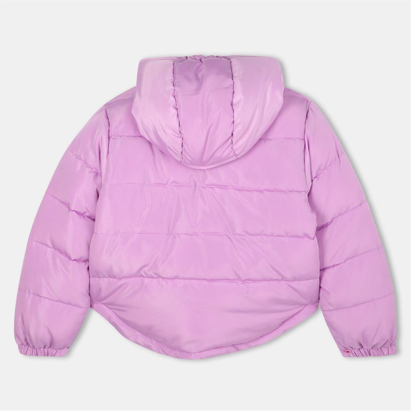 Hugo Solid Patterned Hooded Zipped Pocket Puffer Jacket