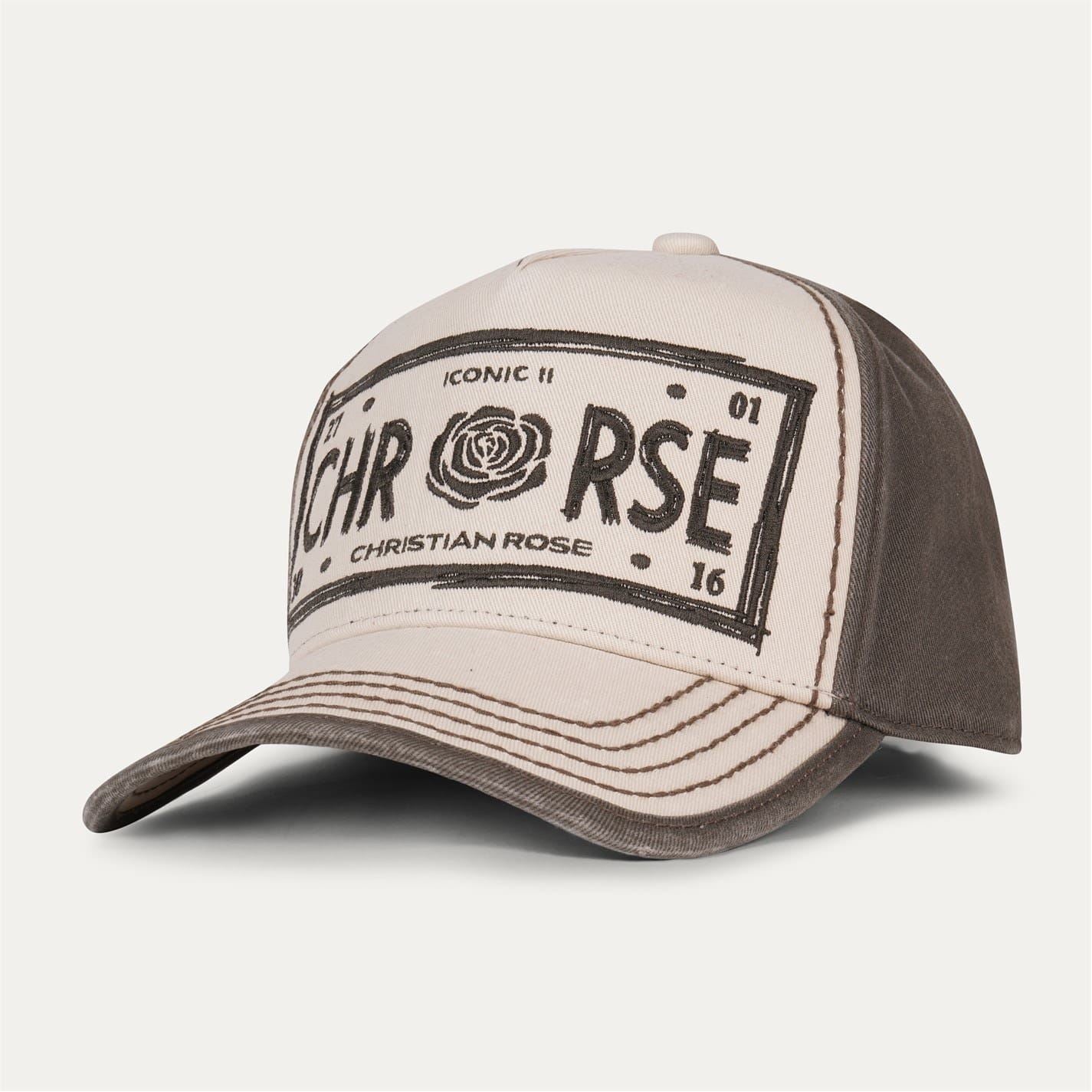 Christian Rose Vintage Plate Sketch Trucker Cap