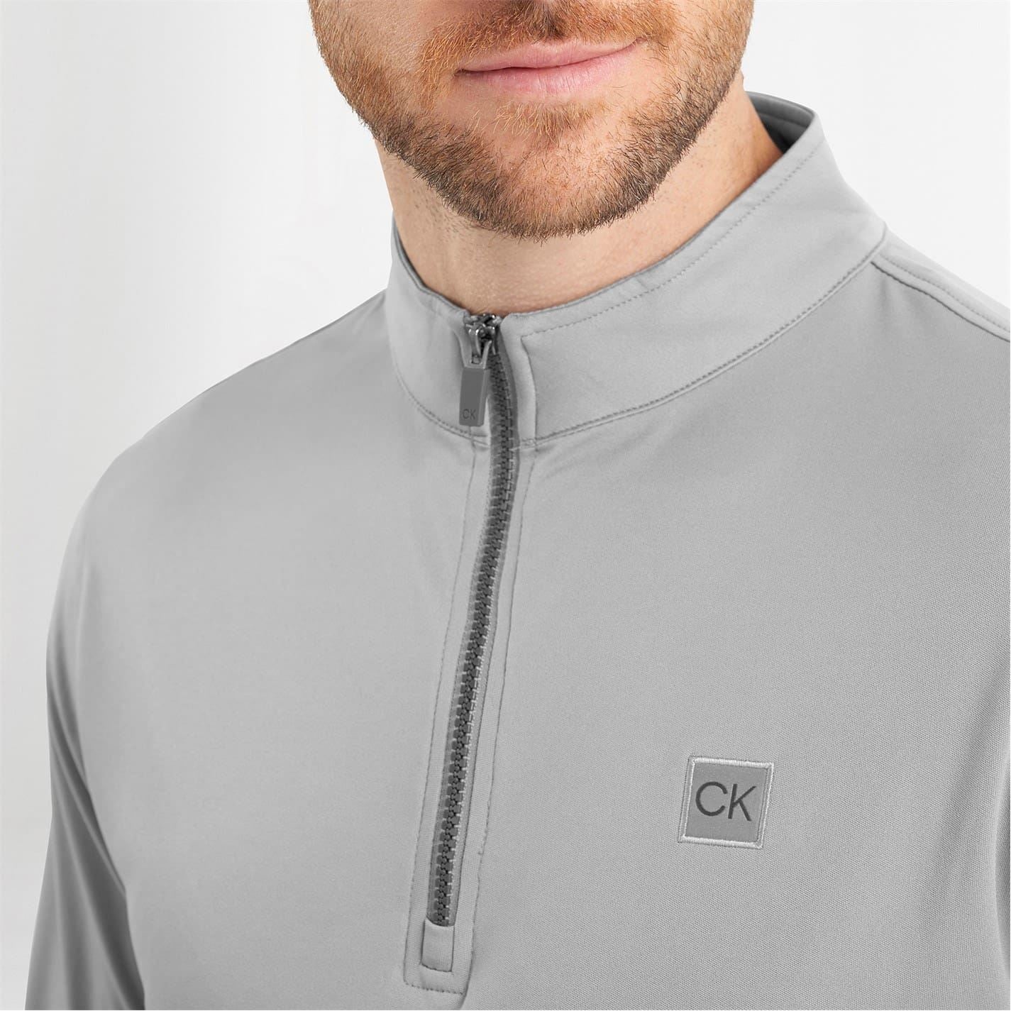 Calvin Klein Golf Regular Fit Zip Neck Long Sleeve Sweatshirt