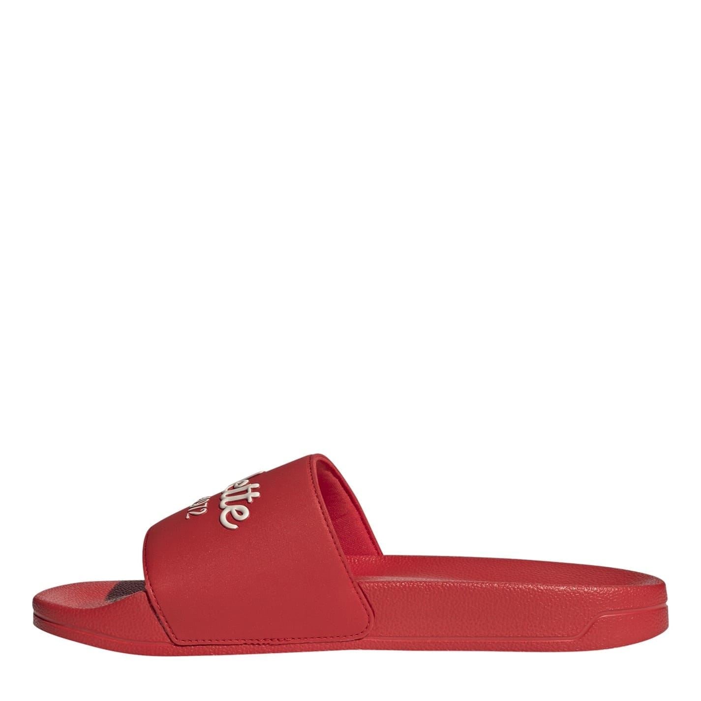 adidas Adilette Slides Open Toe Lettering Sandals